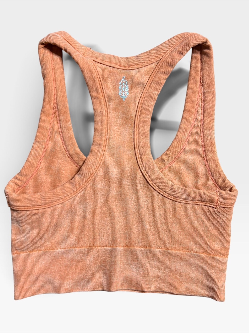 Free People Peach Ribbed Racerback Crop Top - Picture 3 of 4